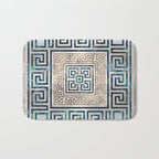 Greek Key Ornament - Greek Meander -Abalone and gold Bath Mat Gallery Image 1