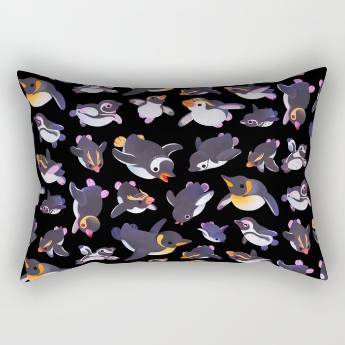 Penguin day - Name /dark Rectangular Pillow Gallery Image 1