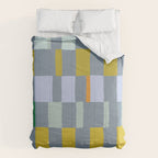 Summer check handdrawn teal Comforter Gallery Image 6