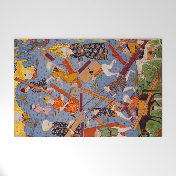 The building of Noahâs ark Islamic Antique Art  Welcome Mat Gallery Image 1