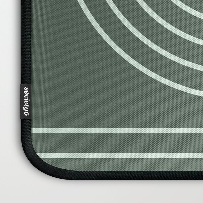 Geometric Lines in Forest Green Laptop Sleeve Gallery Image 3