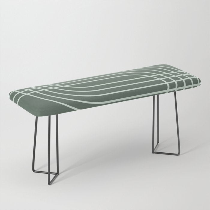 Geometric Lines in Forest Green Bench Gallery Image 1