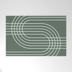 Geometric Lines in Forest Green Welcome Mat Gallery Image 1