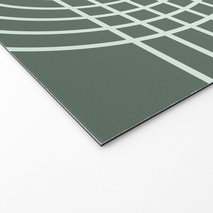 Geometric Lines in Forest Green Welcome Mat Gallery Image 2