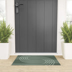 Geometric Lines in Forest Green Welcome Mat Gallery Image 3