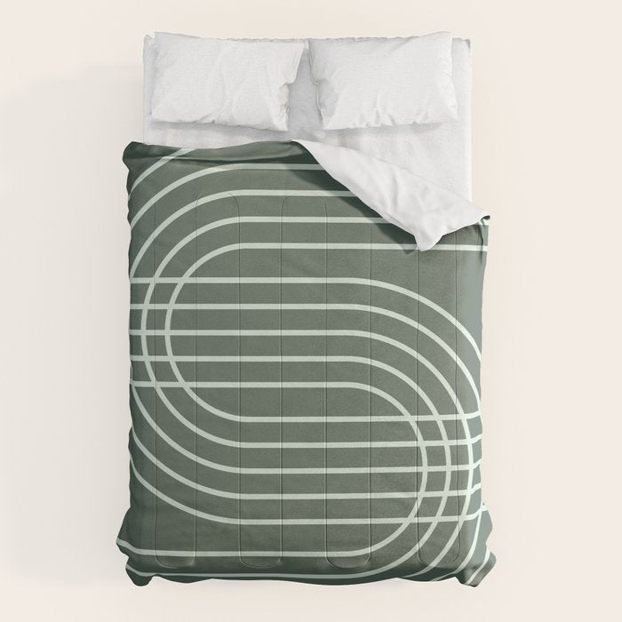 Geometric Lines in Forest Green Comforter Gallery Image 6