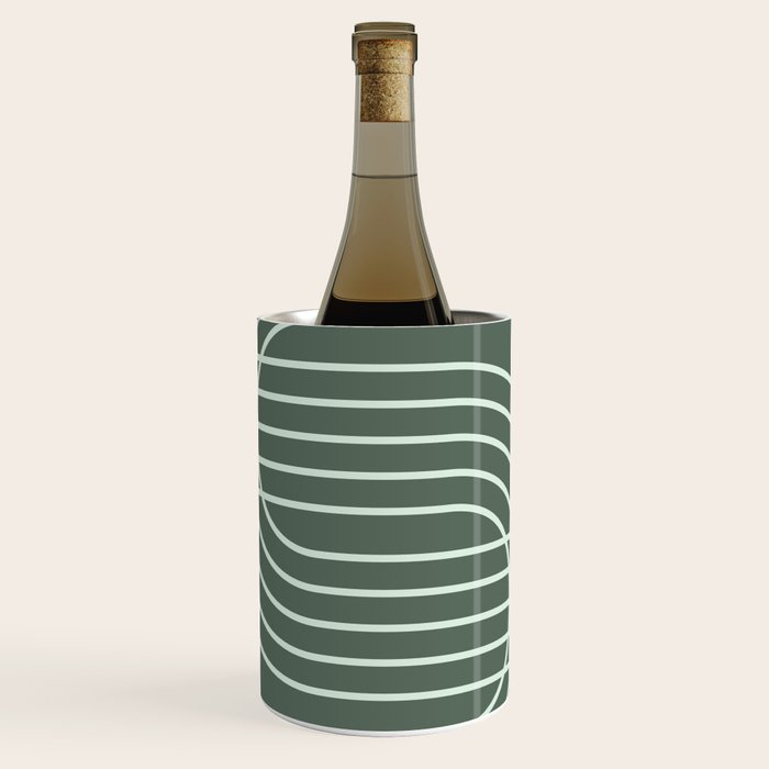 Geometric Lines in Forest Green Wine Chiller Gallery Image 1