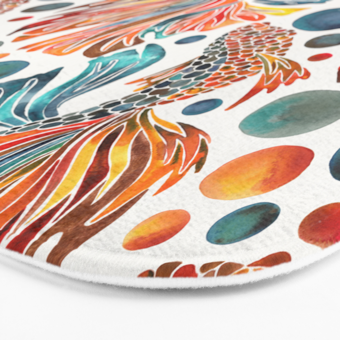 Siamese Fighting Fish - Orange & Blue Bath Mat Gallery Image 3