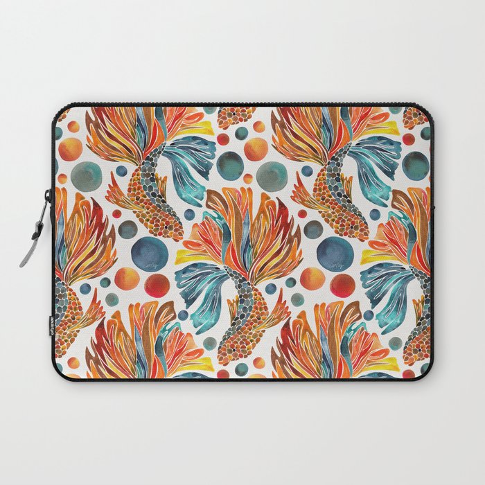 Siamese Fighting Fish - Orange & Blue Laptop Sleeve Gallery Image 1