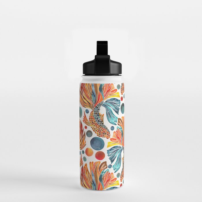 Siamese Fighting Fish - Orange & Blue Water Bottle Gallery Image 2