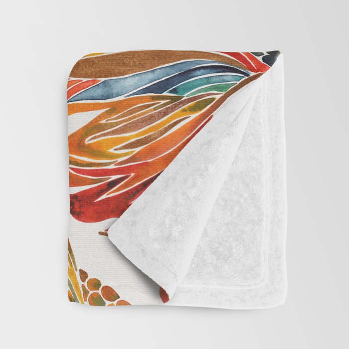 Siamese Fighting Fish - Orange & Blue Throw Blanket Gallery Image 3
