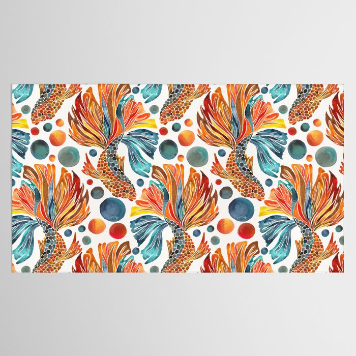 Siamese Fighting Fish - Orange & Blue Tablecloth Gallery Image 2