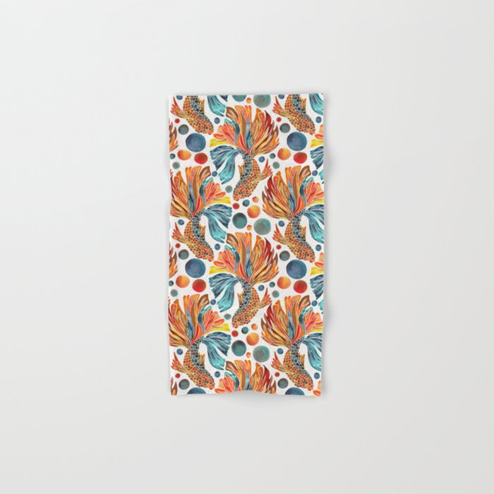 Siamese Fighting Fish - Orange & Blue Bath Towel Gallery Image 1