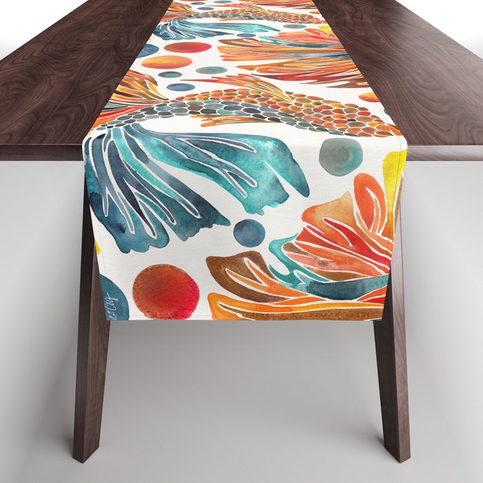 Siamese Fighting Fish - Orange & Blue Table Runner Gallery Image 1