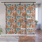 Siamese Fighting Fish - Orange & Blue Wall Mural Gallery Image 1