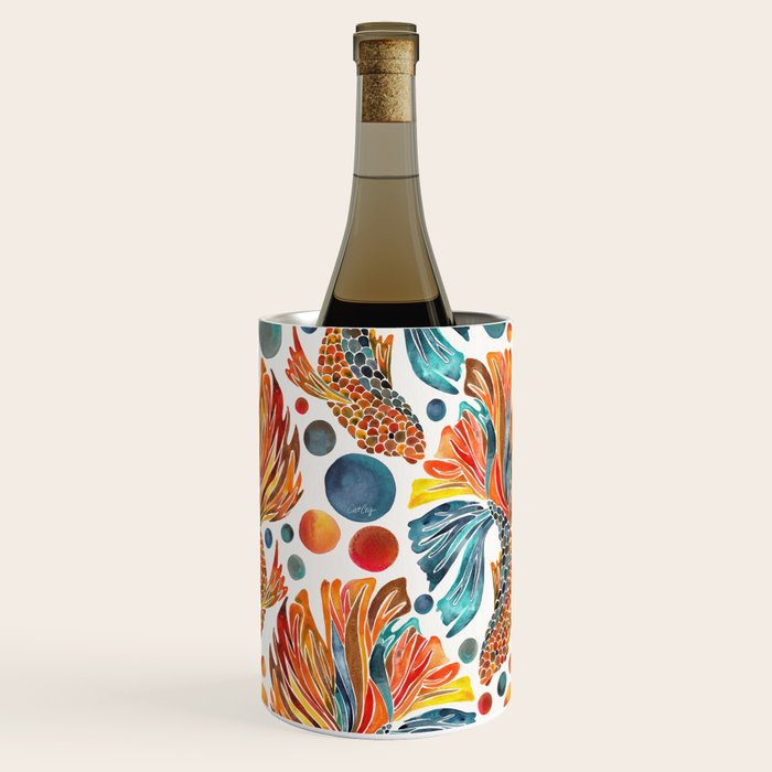 Siamese Fighting Fish - Orange & Blue Wine Chiller Gallery Image 3