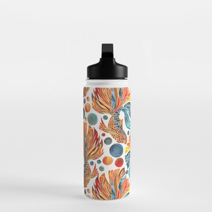 Siamese Fighting Fish - Orange & Blue Water Bottle Gallery Image 3