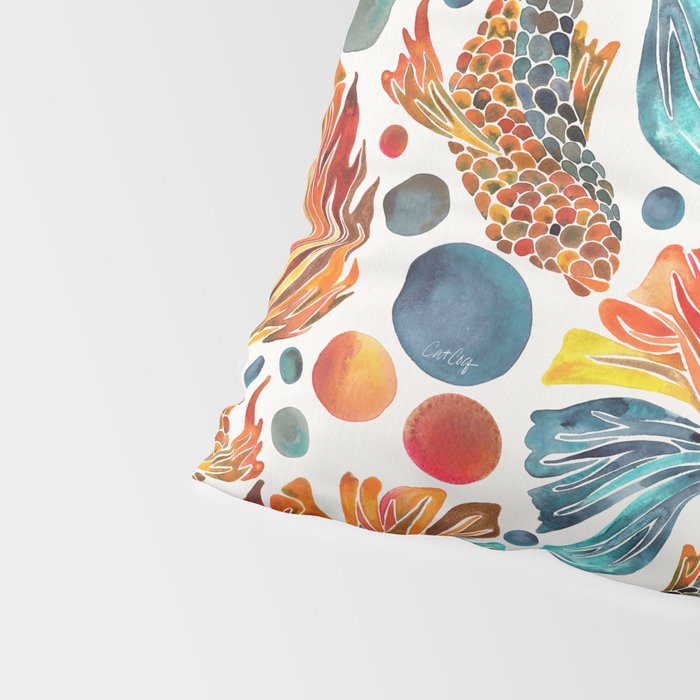 Siamese Fighting Fish - Orange & Blue Pillow Sham Gallery Image 4