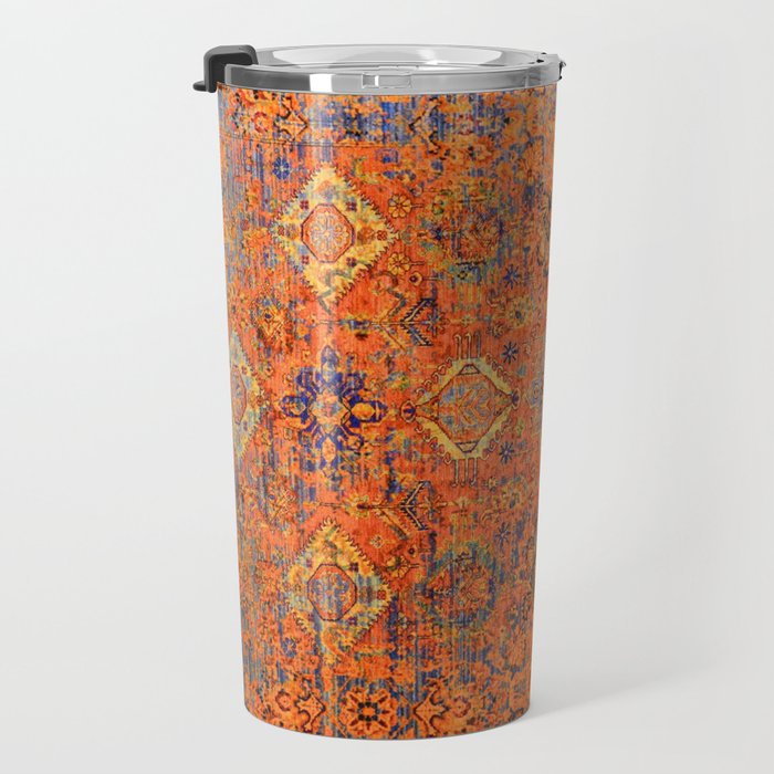 Oriental Vitange Moroccan Rug Design Travel Mug Gallery Image 3
