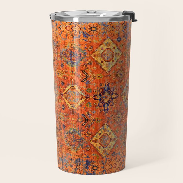 Oriental Vitange Moroccan Rug Design Travel Mug Gallery Image 2