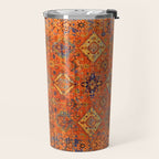 Oriental Vitange Moroccan Rug Design Travel Mug Gallery Image 2