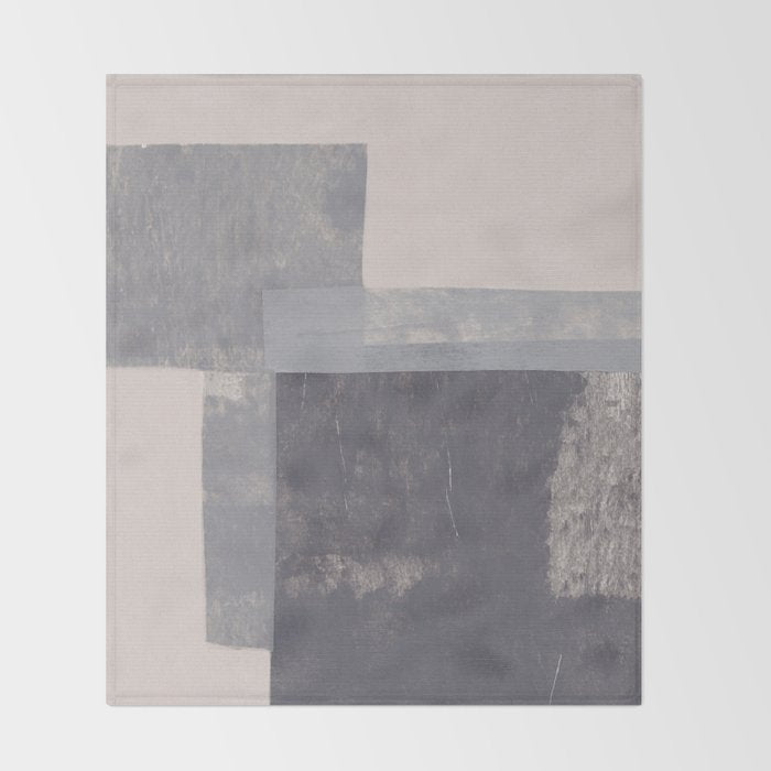 Gray Blocks #2 Throw Blanket Gallery Image 2