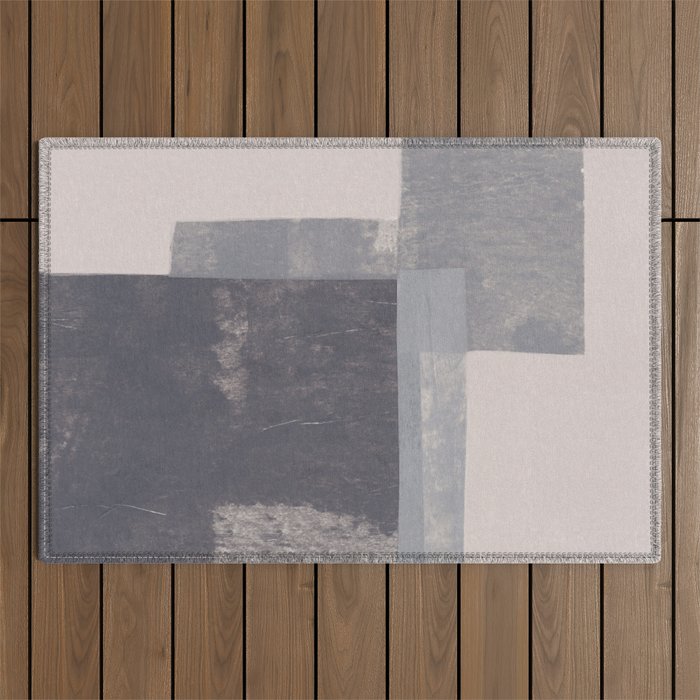 Gray Blocks #2 Outdoor Rug Gallery Image 1