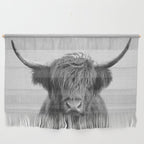 Highland Cow - Black & White Wall Hanging Gallery Image 1
