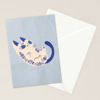 Purrcelin Cat Butt - Charming Delft Pottery Kitty Stationery Card Gallery Image 2
