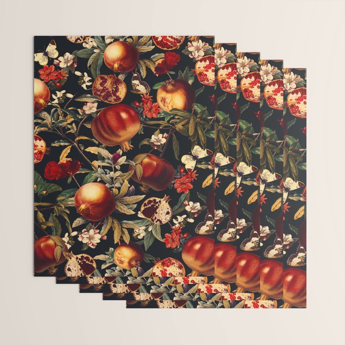 Pomegranate Garden II - Night Wrapping Paper Gallery Image 3