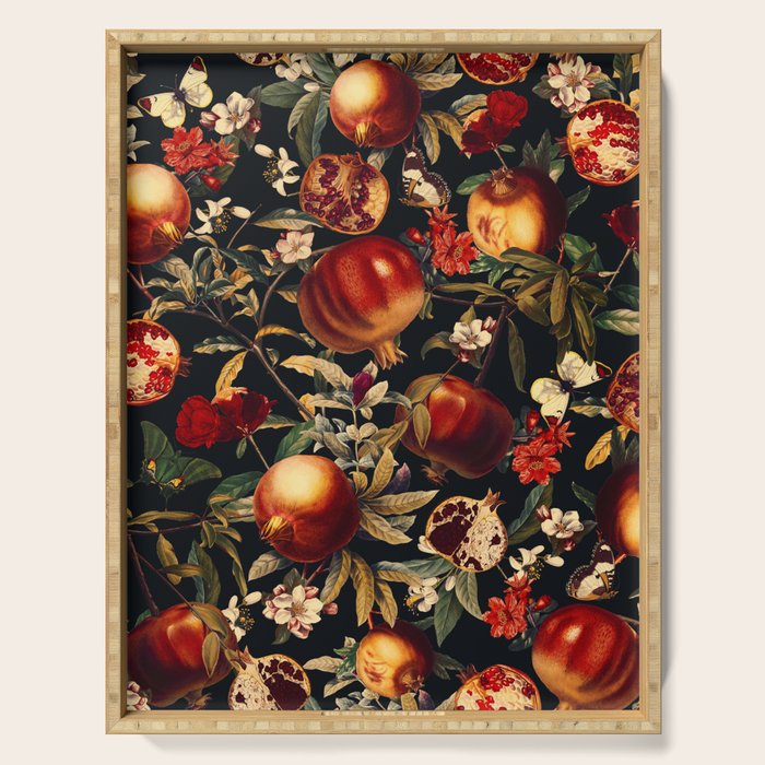 Pomegranate Garden II - Night Serving Tray Gallery Image 1