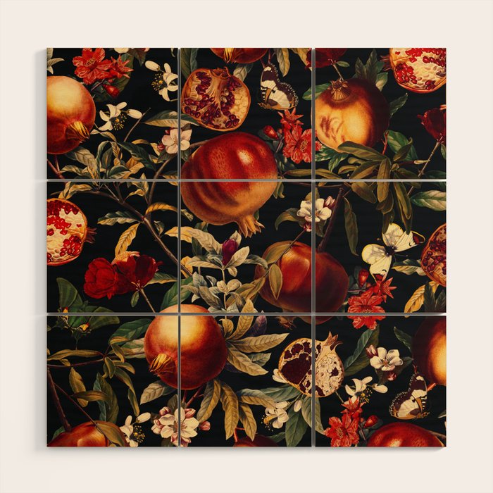 Pomegranate Garden II - Night Wood Wall Art Gallery Image 1