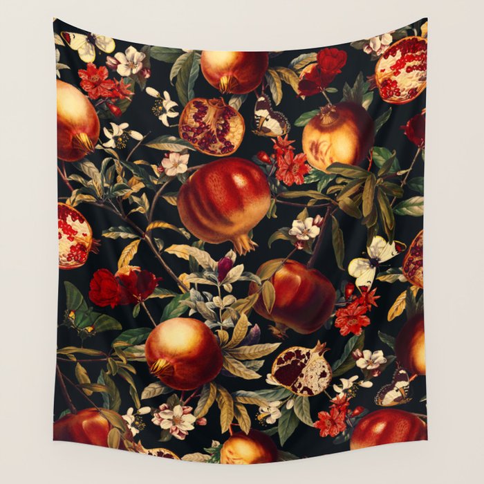 Pomegranate Garden II - Night Wall Tapestry Gallery Image 1