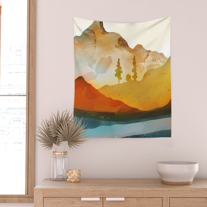 Morning by the mountain stream Wall Tapestry Gallery Image 2