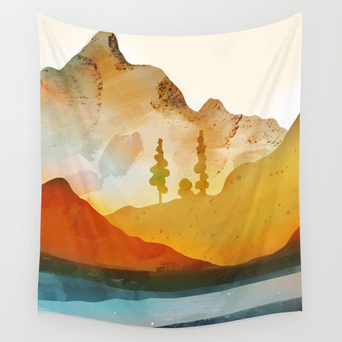 Morning by the mountain stream Wall Tapestry Gallery Image 4
