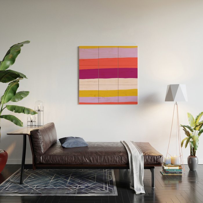 Sunset Stripes Wood Wall Art Gallery Image 2