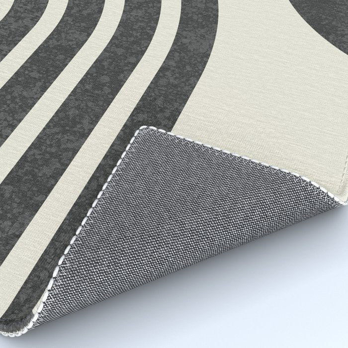 Mid Century Modern - Sun and Rainbow black and white Rug Gallery Image 4