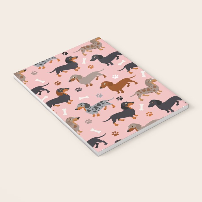 Dachshund Dog Doxie Dogs Pattern Pink Notebook Gallery Image 3