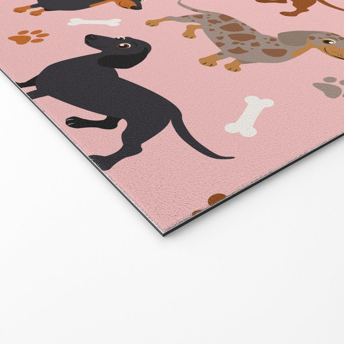 Dachshund Dog Doxie Dogs Pattern Pink Welcome Mat Gallery Image 2