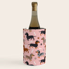 Dachshund Dog Doxie Dogs Pattern Pink Wine Chiller Gallery Image 1