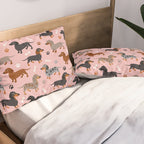 Dachshund Dog Doxie Dogs Pattern Pink Pillow Sham Gallery Image 2