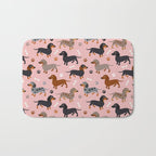 Dachshund Dog Doxie Dogs Pattern Pink Bath Mat Gallery Image 1