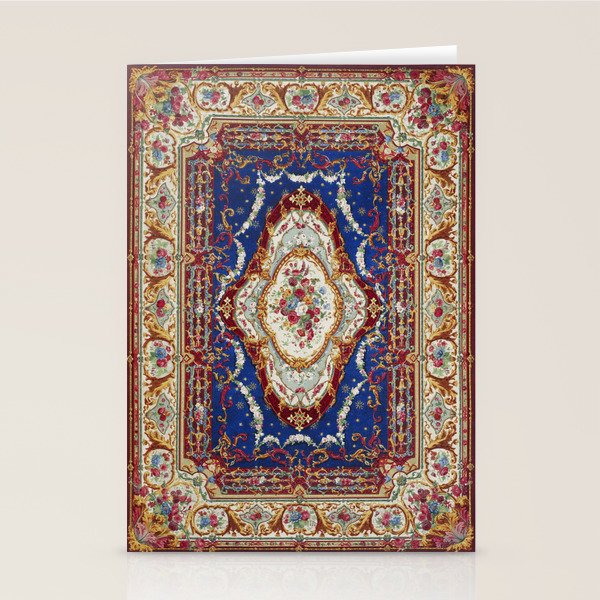 Wonderfully Detailed Persian Rug Oriental Victorian Style Carpet Design Stationery Card Gallery Image 1