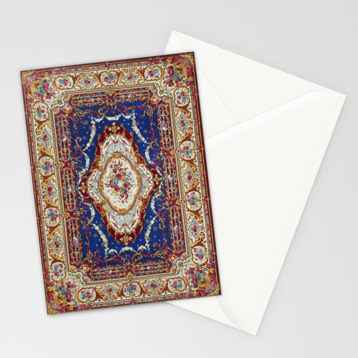 Wonderfully Detailed Persian Rug Oriental Victorian Style Carpet Design Stationery Card Gallery Image 2
