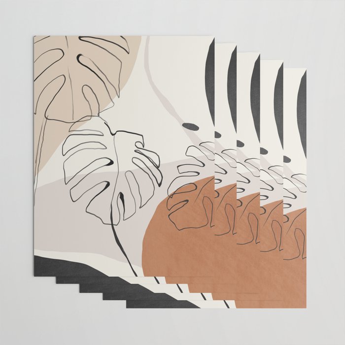 Minimal Abstract Art- Monstera Wrapping Paper Gallery Image 3