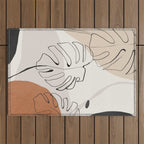 Minimal Abstract Art- Monstera Outdoor Rug Gallery Image 1