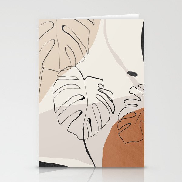 Minimal Abstract Art- Monstera Stationery Card Gallery Image 2