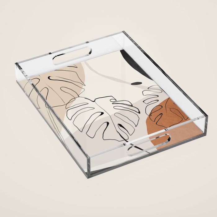 Minimal Abstract Art- Monstera Acrylic Tray Gallery Image 1