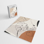 Minimal Abstract Art- Monstera Jigsaw Puzzle Gallery Image 2