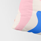 Retro Liquid Swirl Abstract Pattern Square Pink, Orange, and Royal Blue Pillow Sham Gallery Image 4